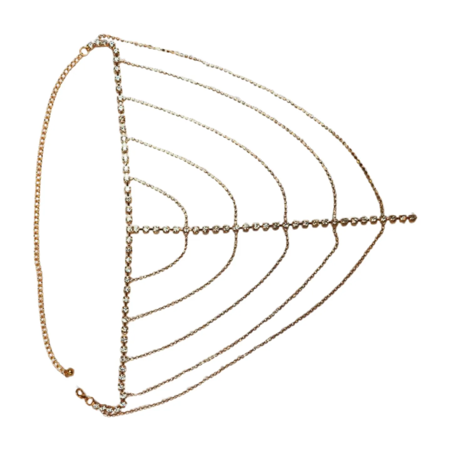 New Women Gold Metal Chain Wave High Waist Belt Rhinestone S M