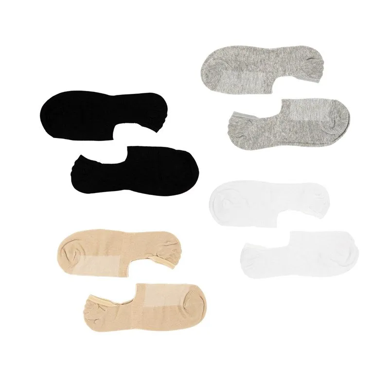 No Show 4 Pairs Non Slip Heel Socks