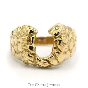 Nugget Style Horseshoe Ring in 10k Yellow Gold