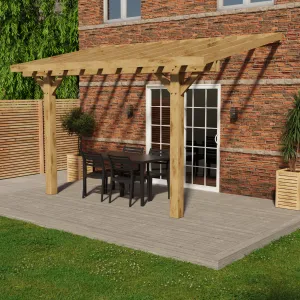 Oak Wooden Pergola - Open Roof - Lean-To Structure