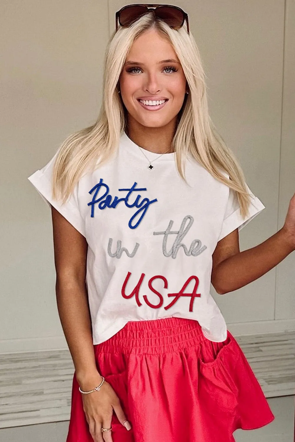 Party in the USA Letter Graphic T Shirt