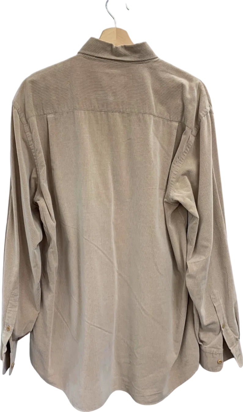 Paul & Shark Beige Corduroy Button-Up Shirt UK 41