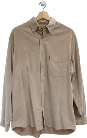 Paul & Shark Beige Corduroy Button-Up Shirt UK 41