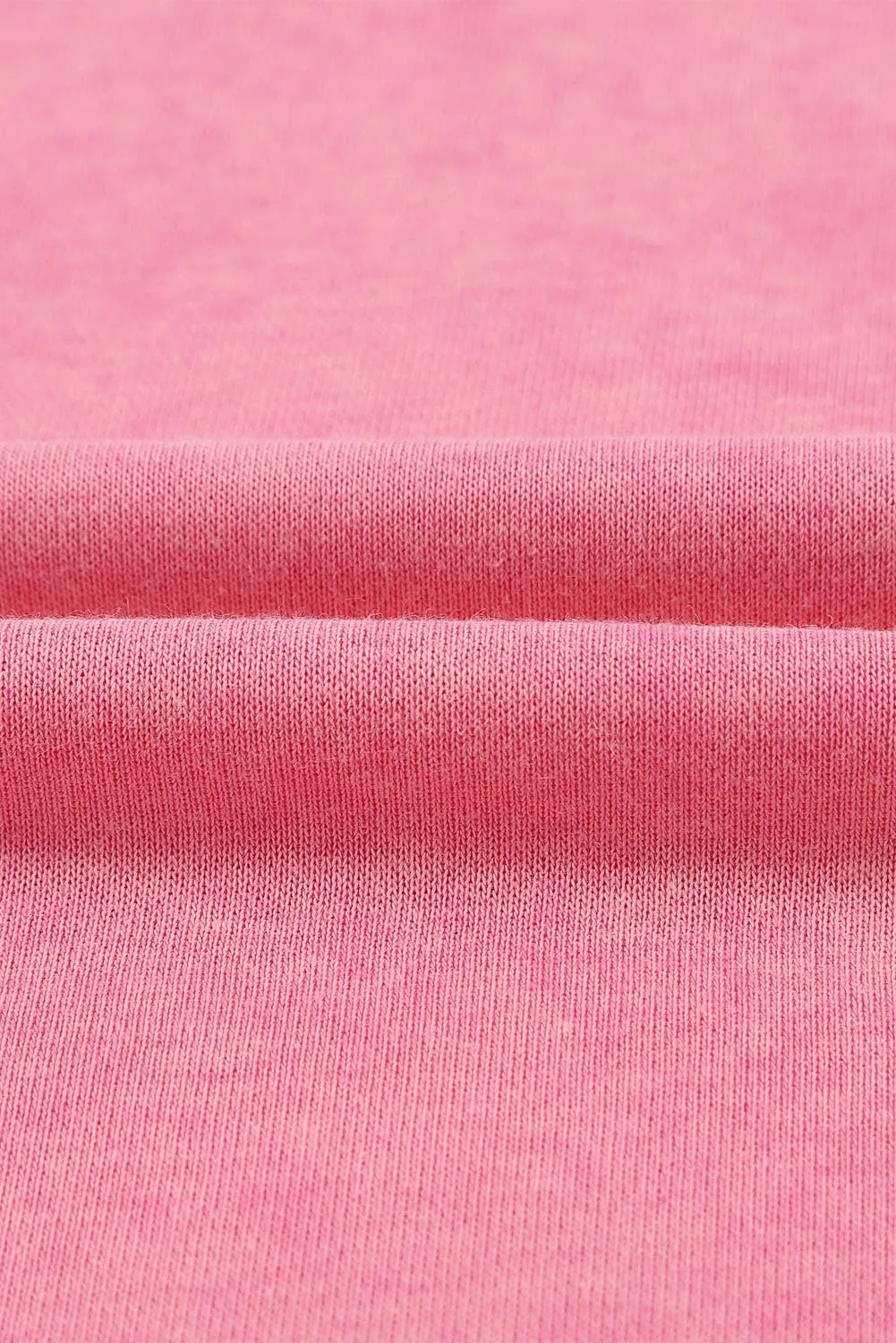 Pink Drop Shoulder Ribbed Trim Oversized Sweatshirt: Pink / M / 75%Polyester 25%Cotton