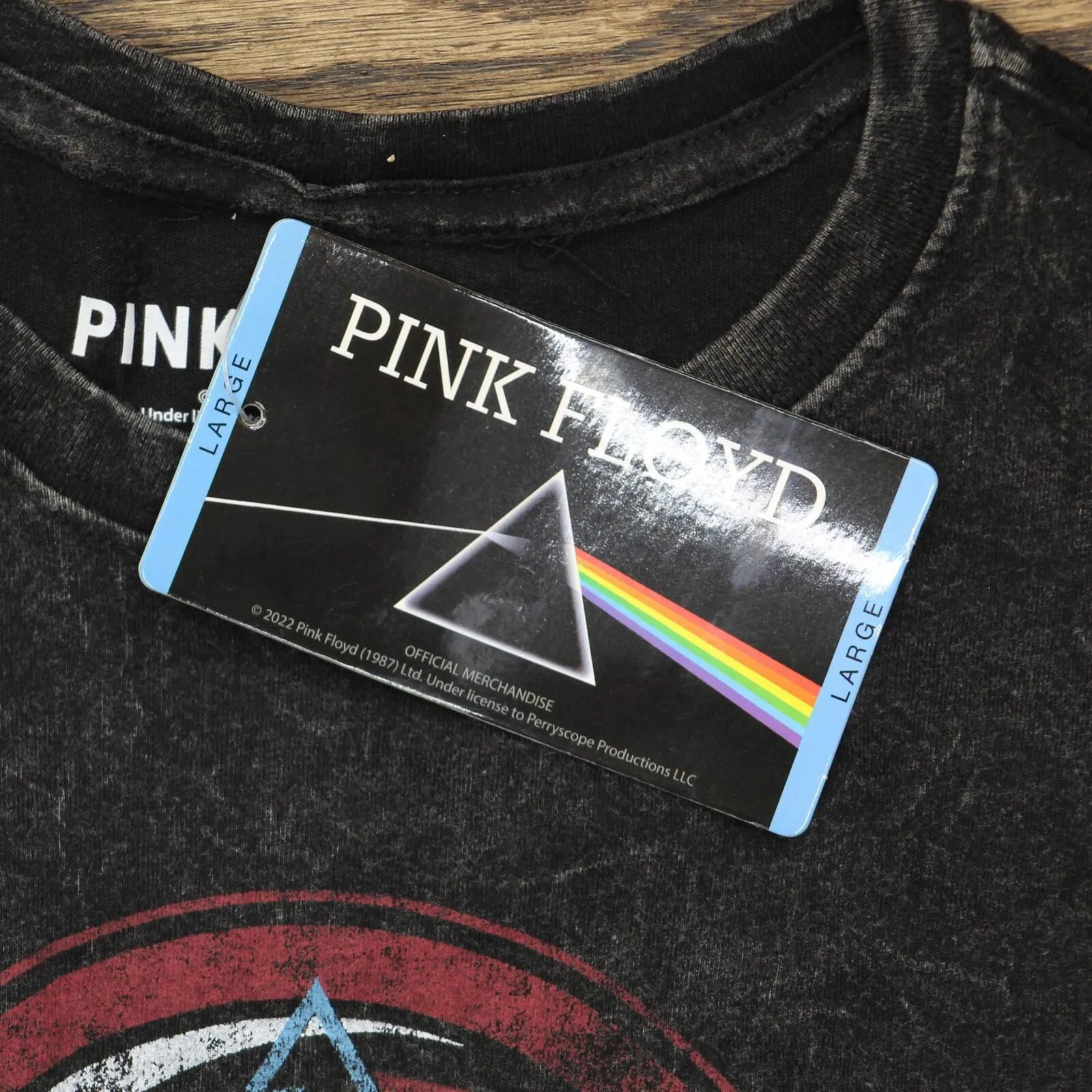 Pink Floyd Men's Vintage Mineral Wash Crewneck Short Sleeve Band Tee 14196-Pink
