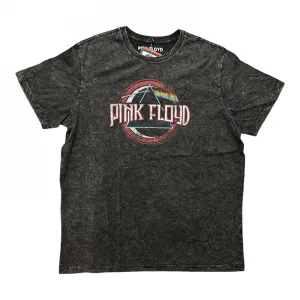 Pink Floyd Men's Vintage Mineral Wash Crewneck Short Sleeve Band Tee 14196-Pink