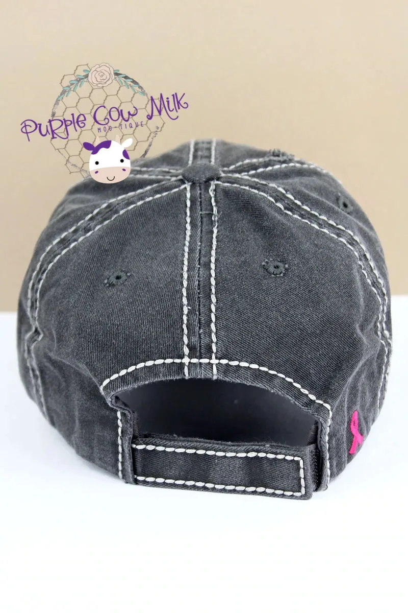 Pink Ribbon Cap Distressed