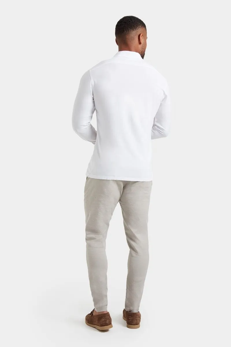 Plain Revere Collar Shirt in White