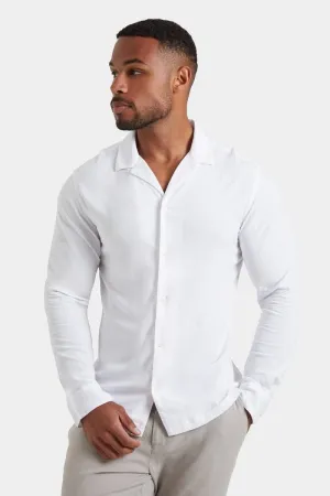 Plain Revere Collar Shirt in White