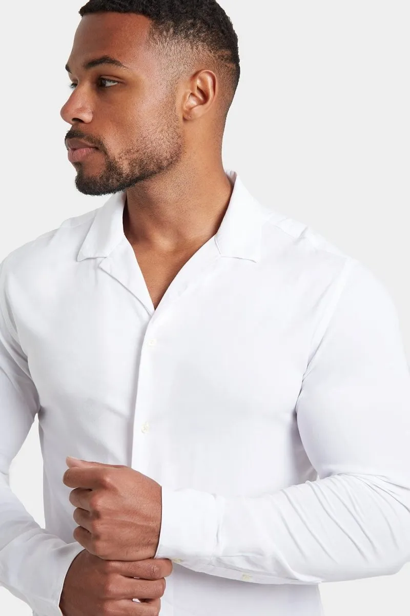 Plain Revere Collar Shirt in White