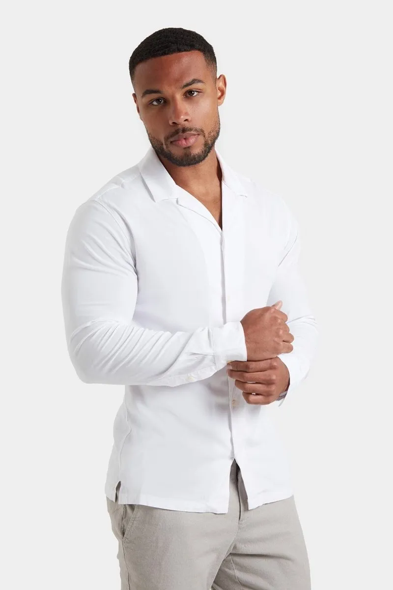 Plain Revere Collar Shirt in White