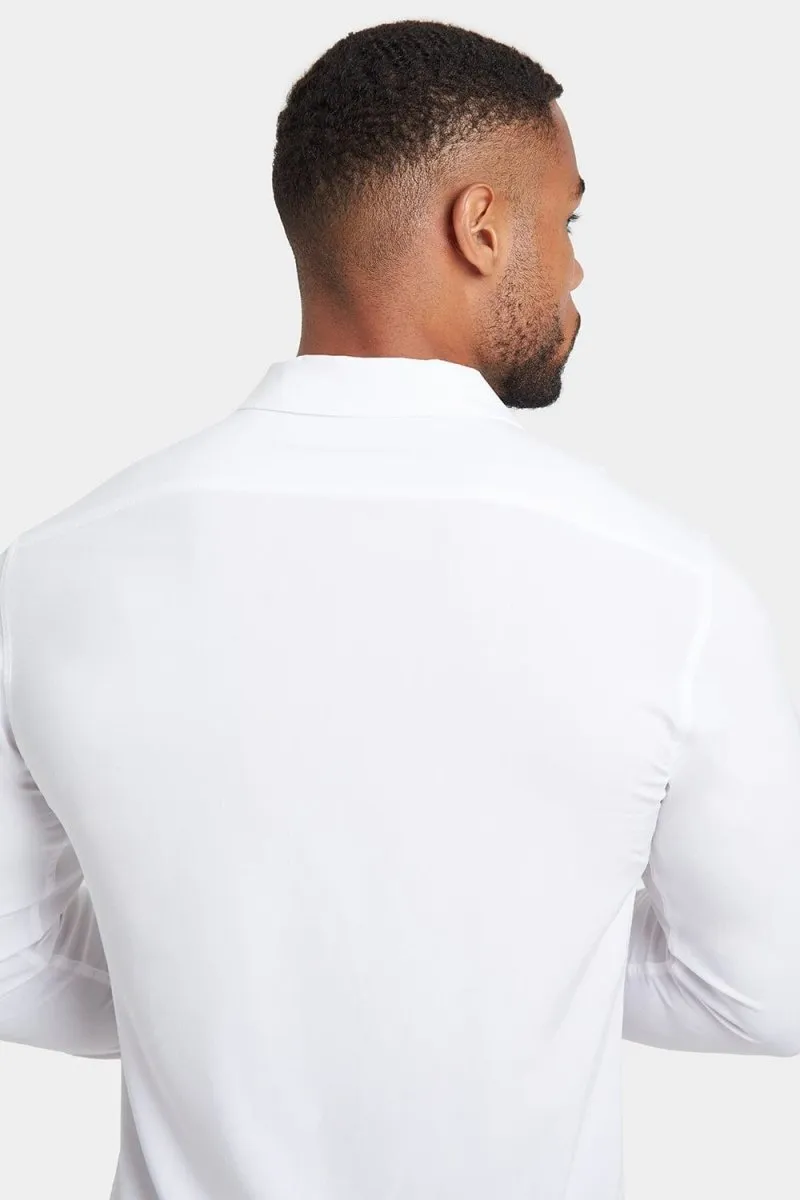 Plain Revere Collar Shirt in White