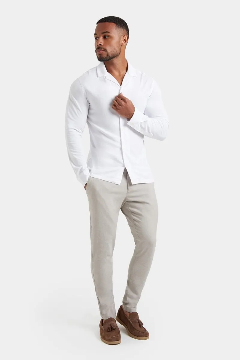 Plain Revere Collar Shirt in White