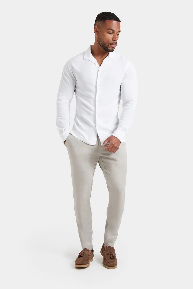 Plain Revere Collar Shirt in White