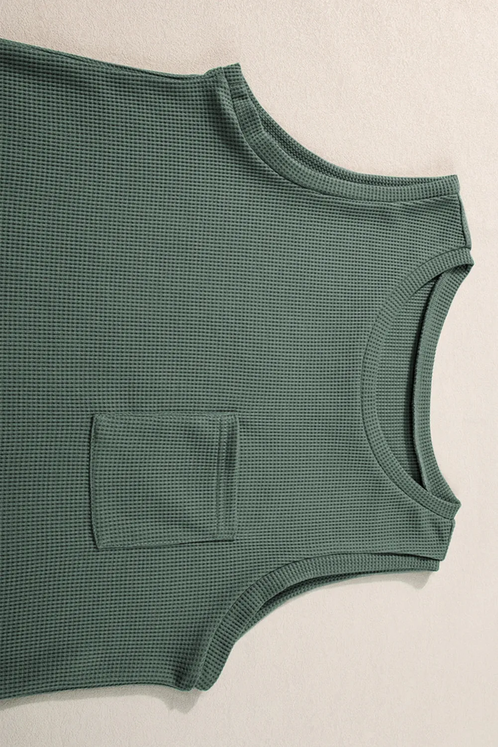 Pocket Tank and Drawstring Shorts Set