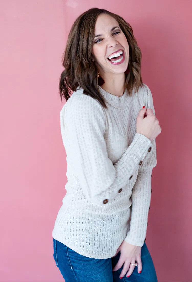 Pointelle Puff Sleeve Top-Final Sale