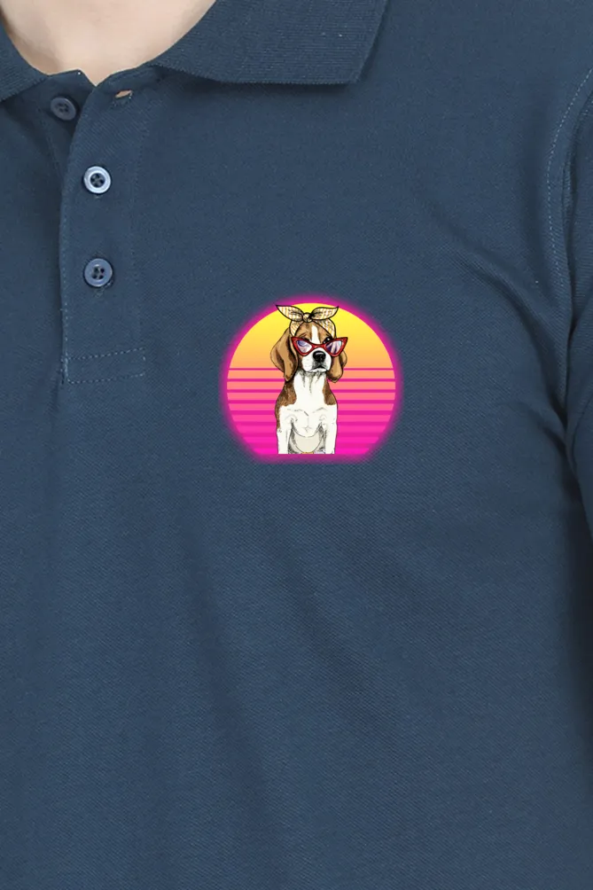 Polo Neck T-Shirt (Men) - Lil Miss Beagle (11 Colours)