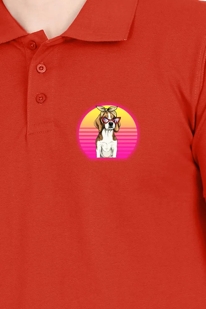 Polo Neck T-Shirt (Men) - Lil Miss Beagle (11 Colours)