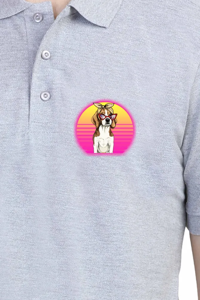 Polo Neck T-Shirt (Men) - Lil Miss Beagle (11 Colours)