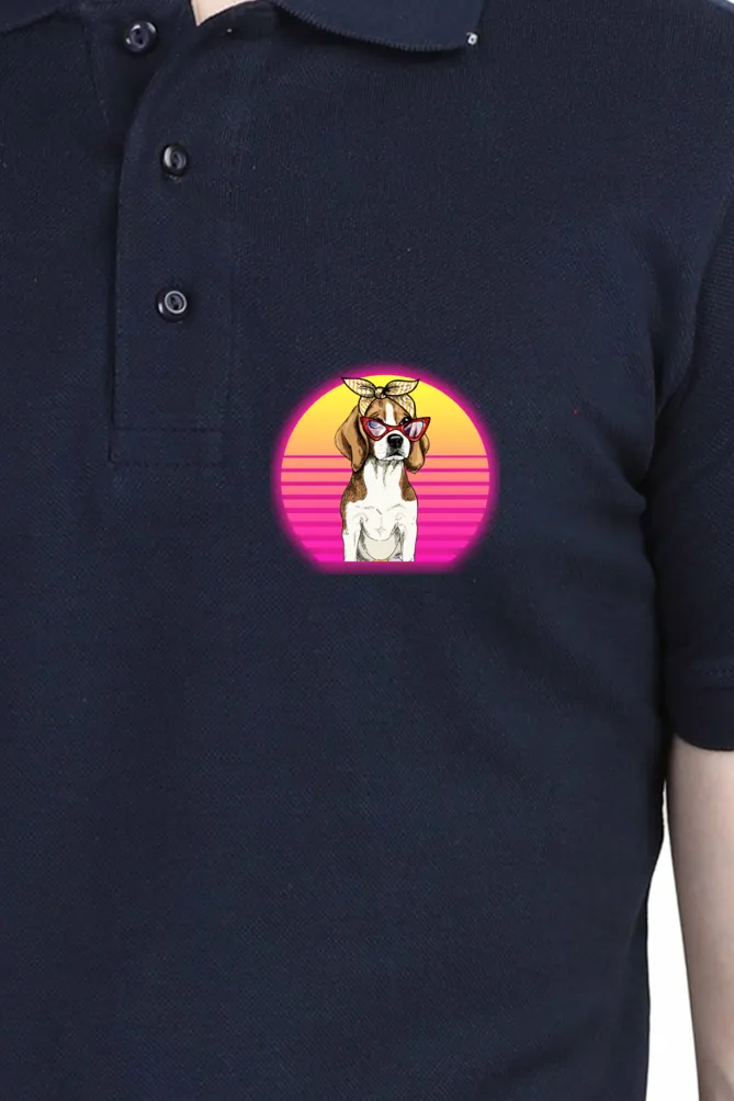 Polo Neck T-Shirt (Men) - Lil Miss Beagle (11 Colours)