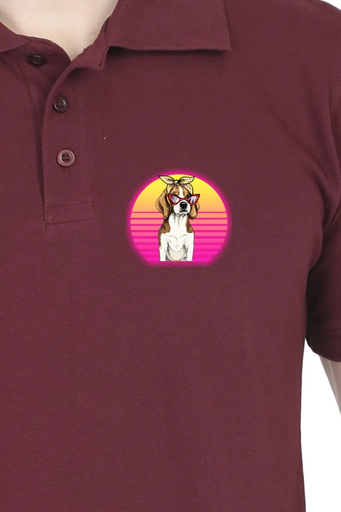 Polo Neck T-Shirt (Men) - Lil Miss Beagle (11 Colours)