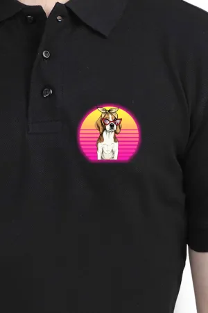 Polo Neck T-Shirt (Men) - Lil Miss Beagle (11 Colours)