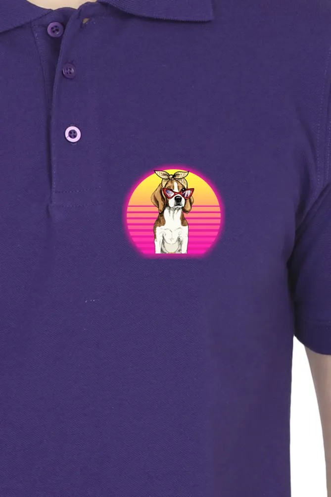 Polo Neck T-Shirt (Men) - Lil Miss Beagle (11 Colours)