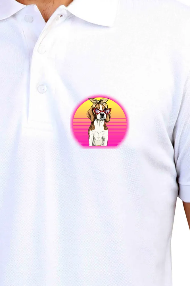 Polo Neck T-Shirt (Men) - Lil Miss Beagle (11 Colours)