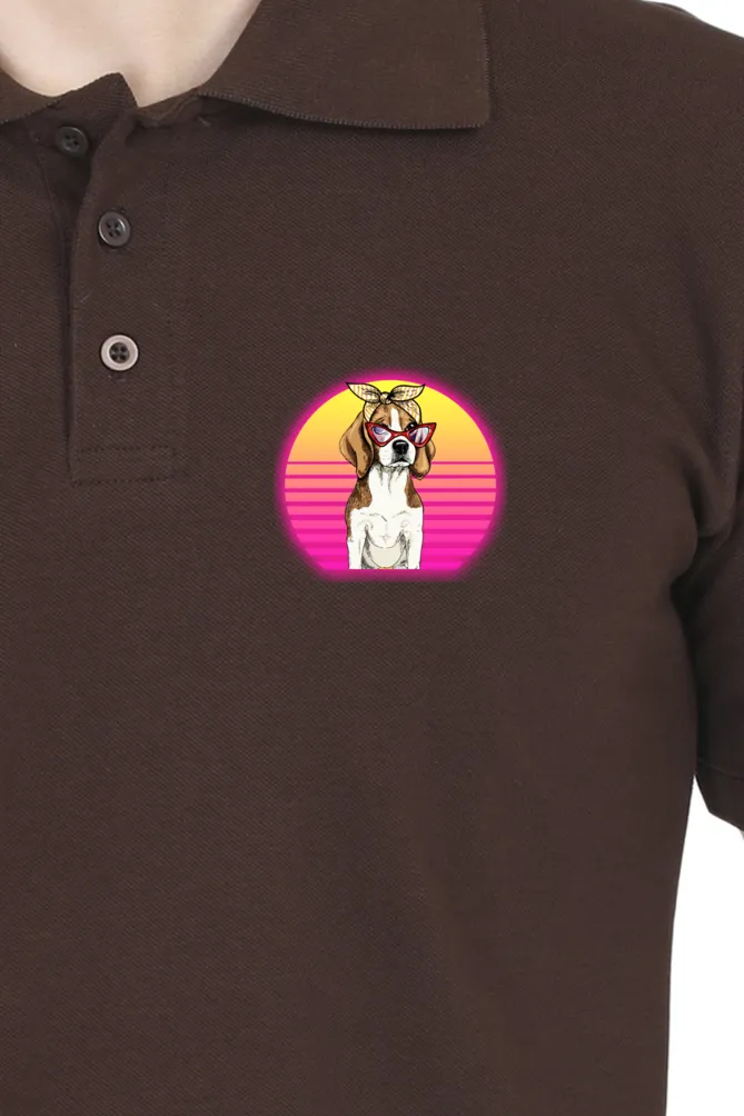 Polo Neck T-Shirt (Men) - Lil Miss Beagle (11 Colours)