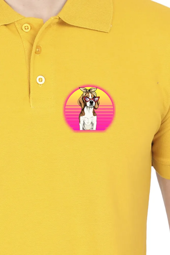 Polo Neck T-Shirt (Men) - Lil Miss Beagle (11 Colours)