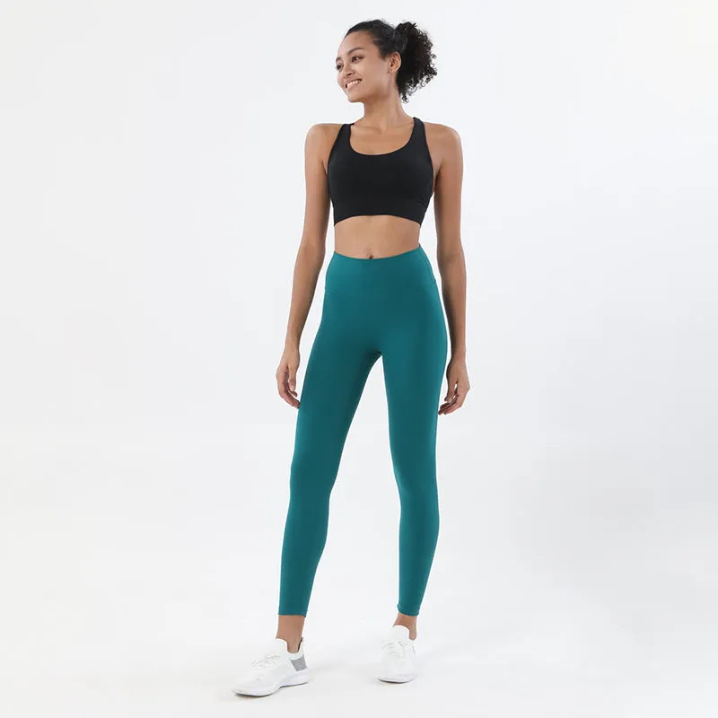 Premium Women's Yoga Set – Breathable Tracksuit for Fitness, Running, and Outdoor Sports – High-Waisted Leggings & Sports Bra, Comfortable & Elastic, Nylon-Spandex Blend, Removable Chest Pads, Invisible Waist Pocket