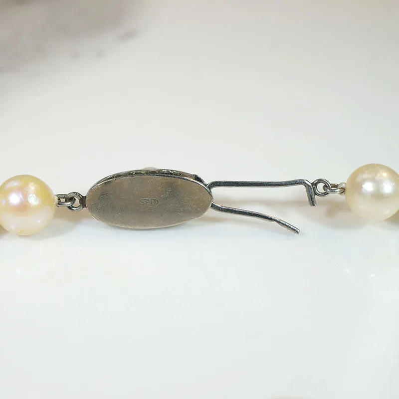 Princess Length Graduated Pearl Necklace with Silver Clasp