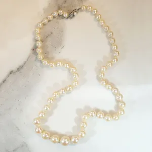 Princess Length Graduated Pearl Necklace with Silver Clasp