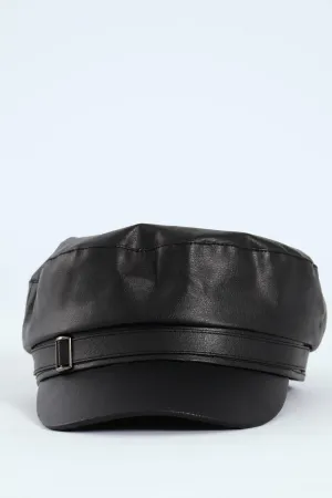 Pu Bakerboy Hat - Black
