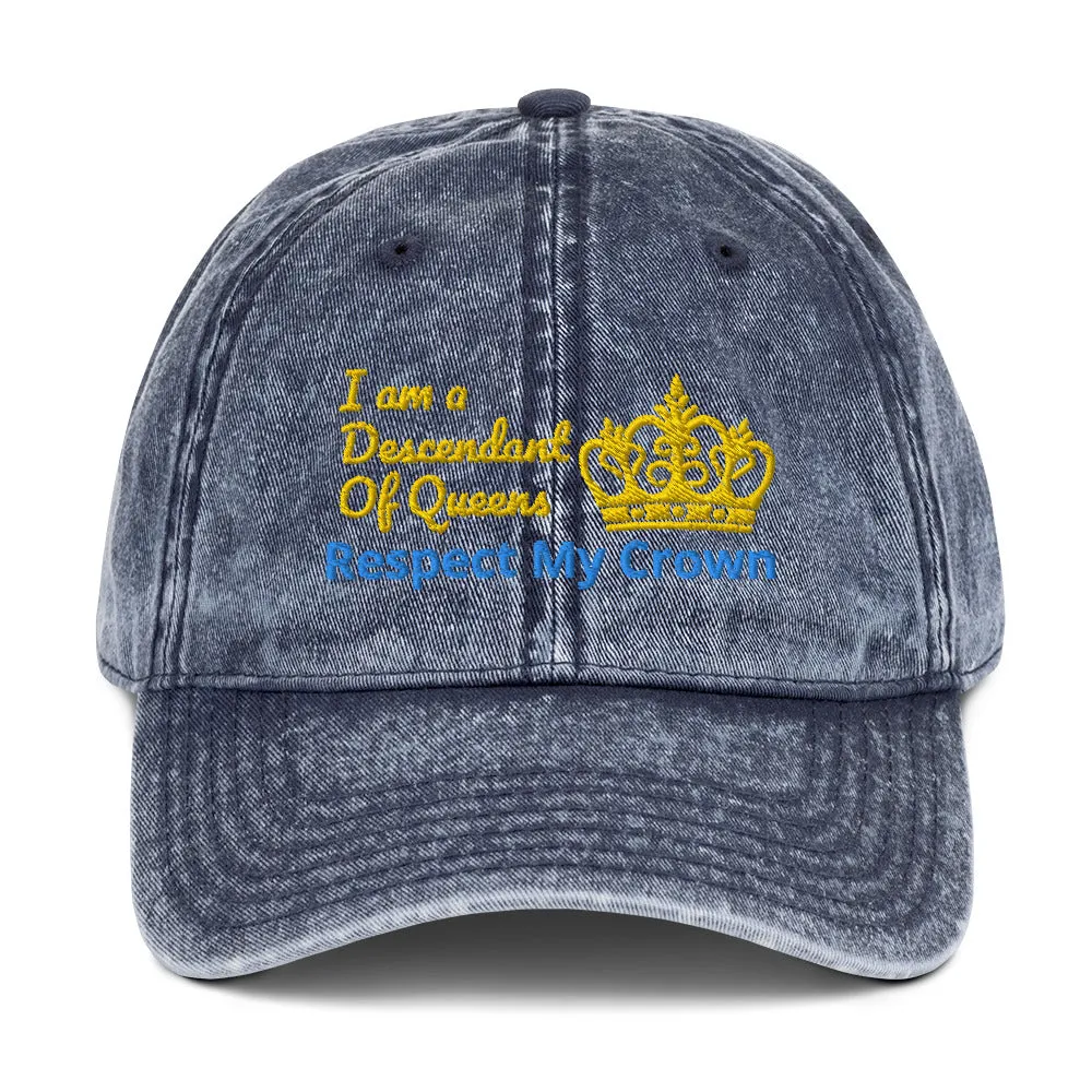 Queen Vintage Cotton Twill Cap