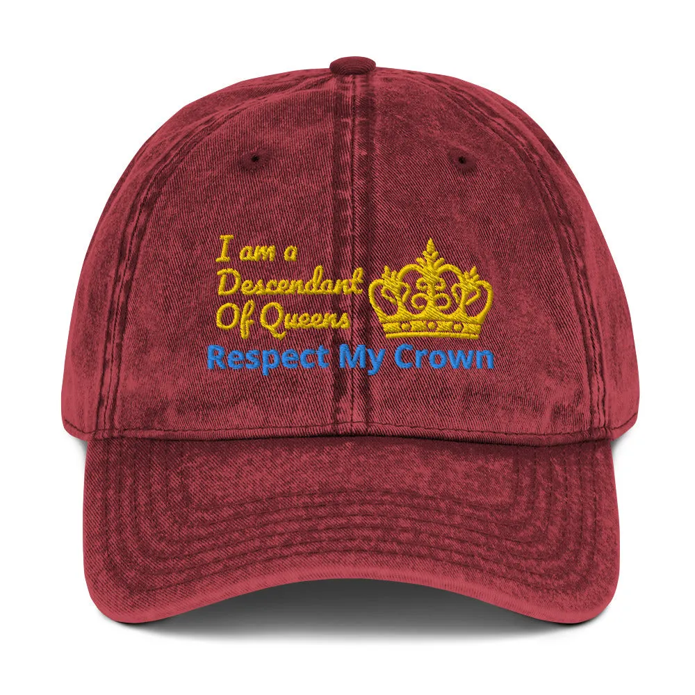 Queen Vintage Cotton Twill Cap