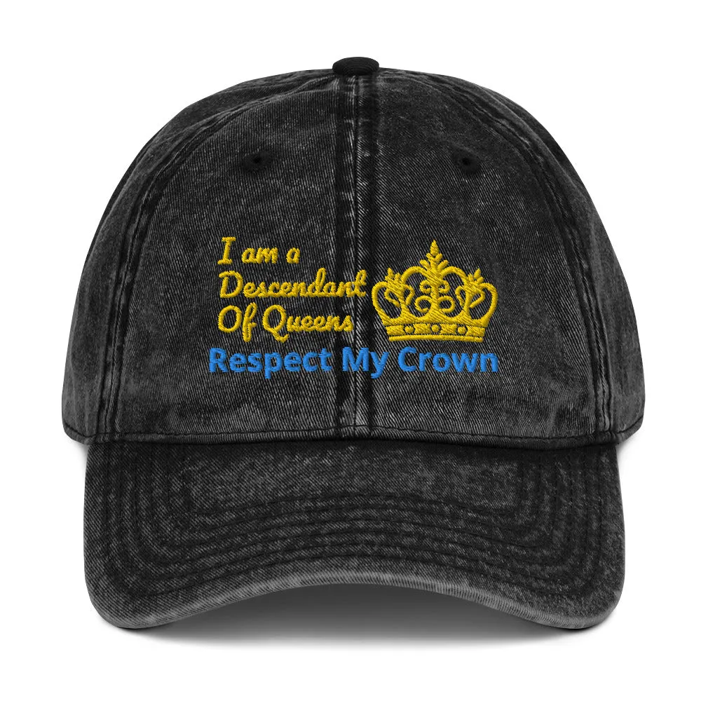 Queen Vintage Cotton Twill Cap