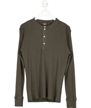Ralph Lauren Brown Waffle Knit Cotton Henley UK M