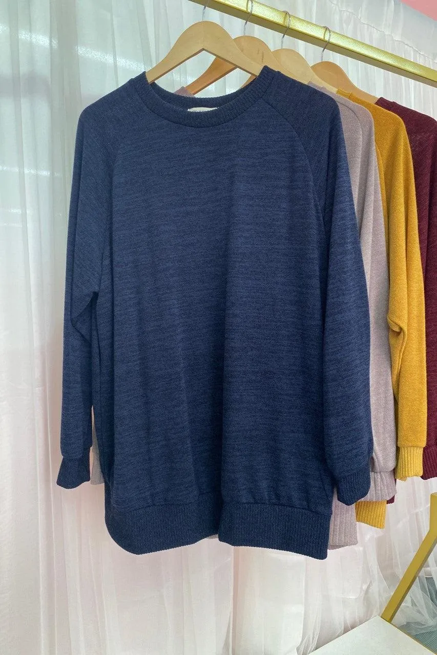Reborn J Solid Dolman Long Sleeve Top