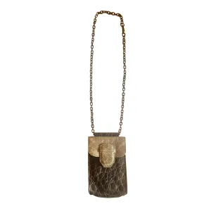 Reclaimed Leather Cross Body/ Belt Mobile Pouch
