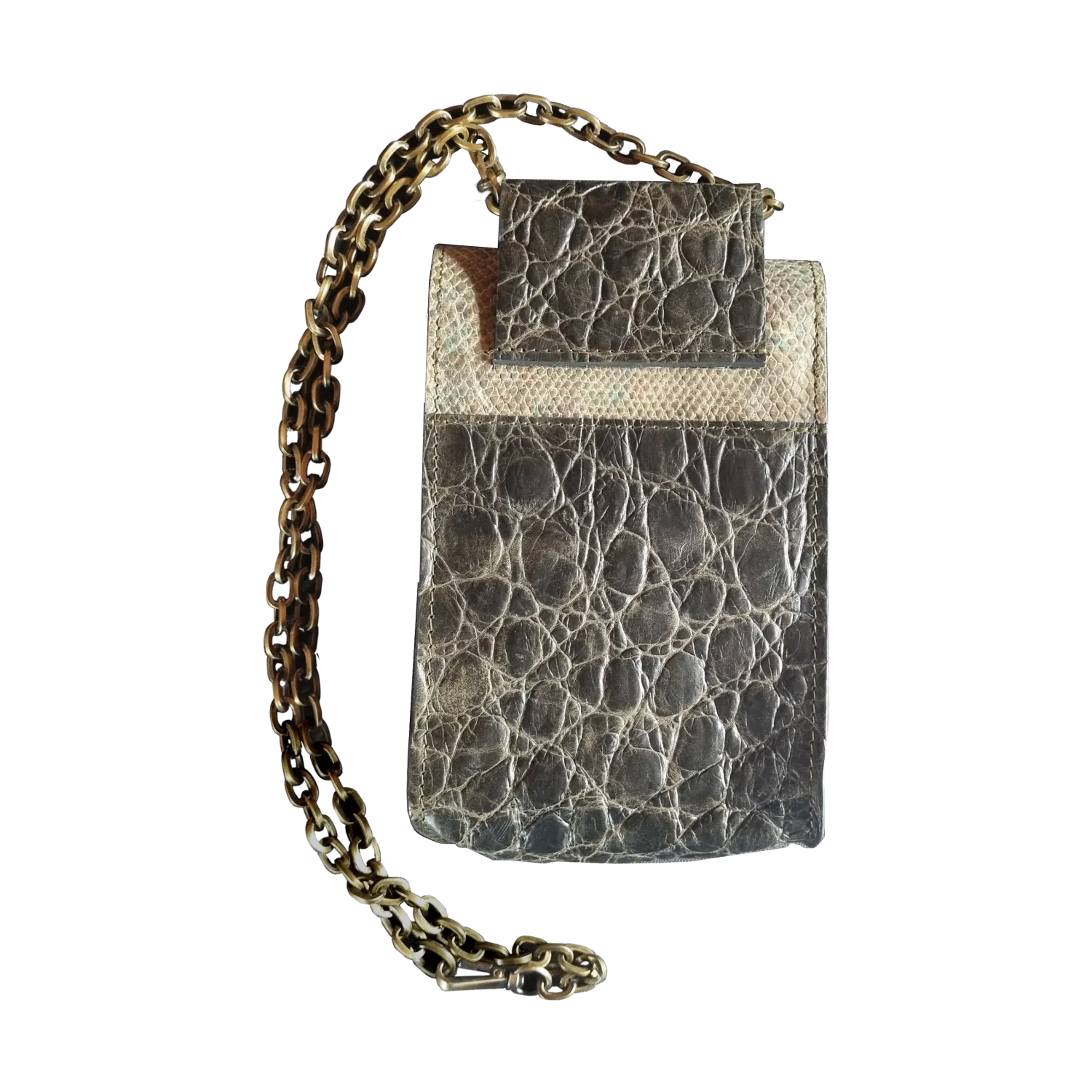 Reclaimed Leather Cross Body/ Belt Mobile Pouch