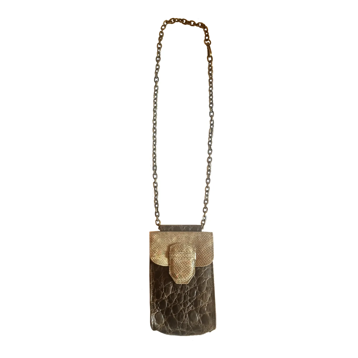 Reclaimed Leather Cross Body/ Belt Mobile Pouch