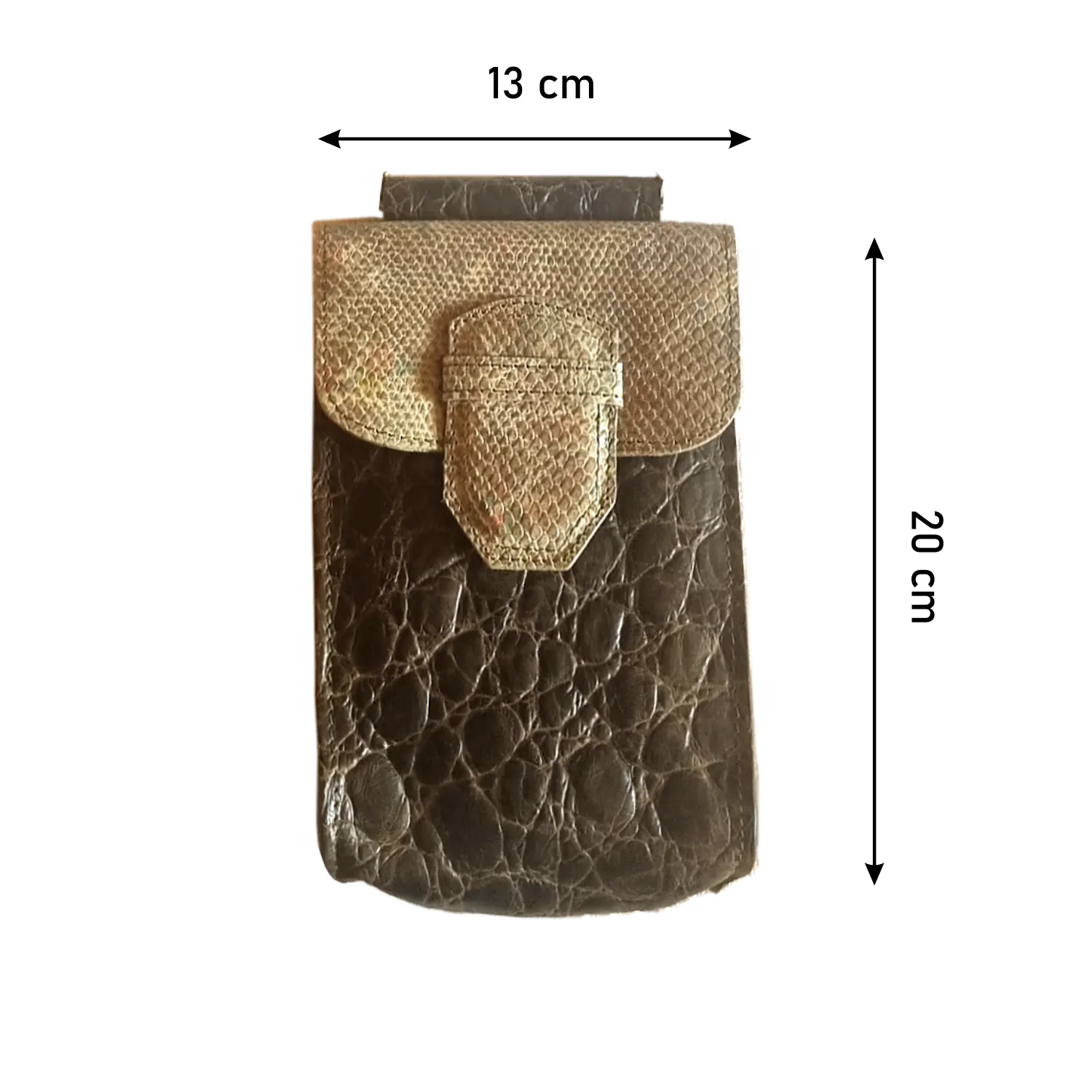 Reclaimed Leather Cross Body/ Belt Mobile Pouch