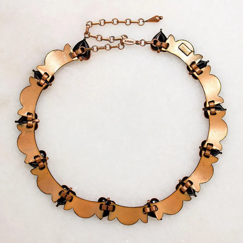 Red & Black Enameled Copper Necklace by Matisse