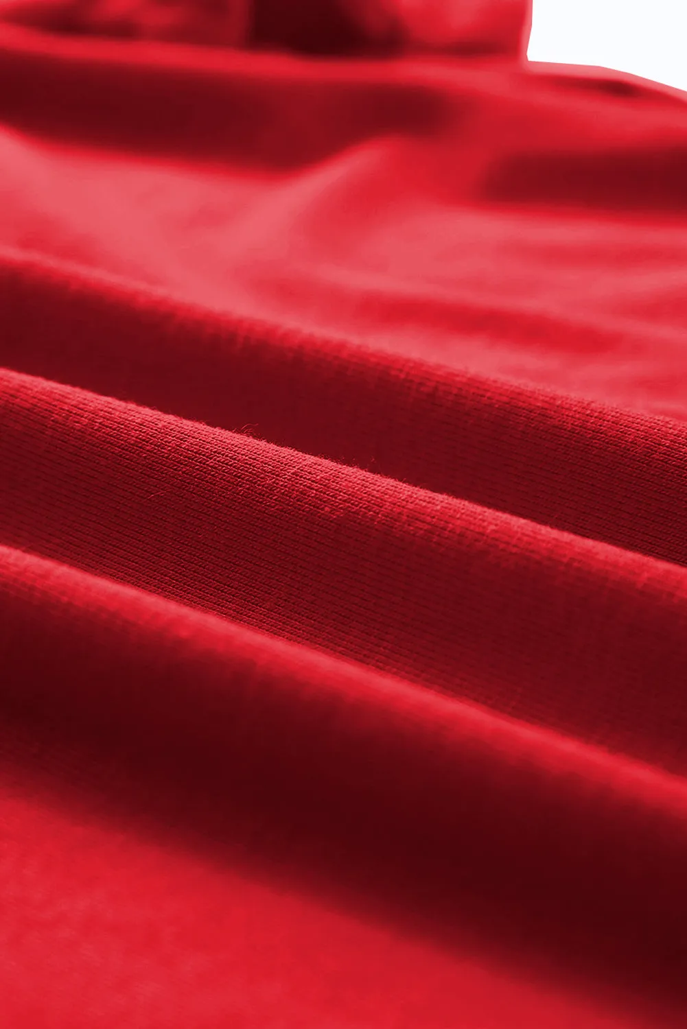 Red Casual Plain Crew Neck Top