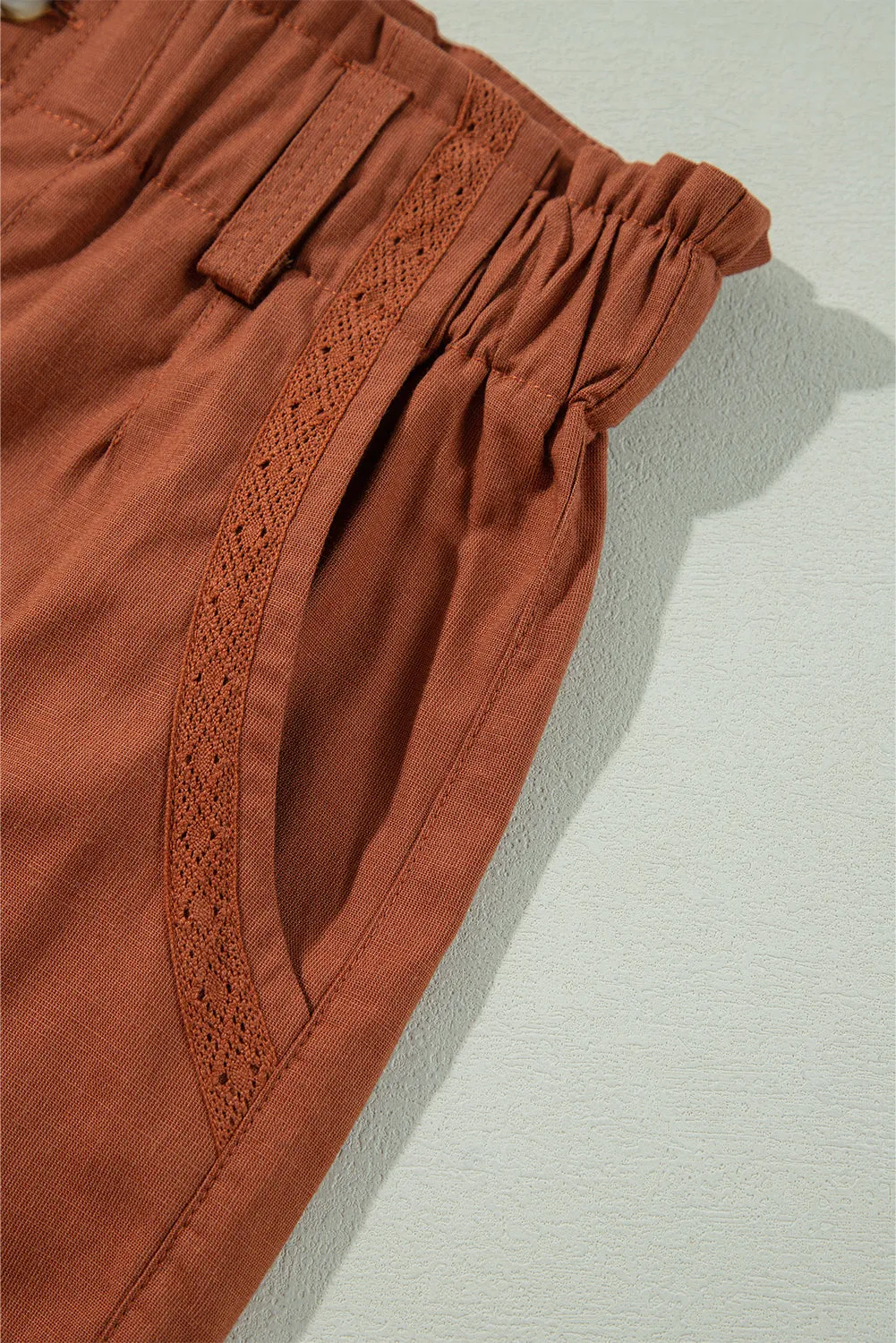 Red Dahlia Elastic Waist Pocketed Casual Straight Leg Pants