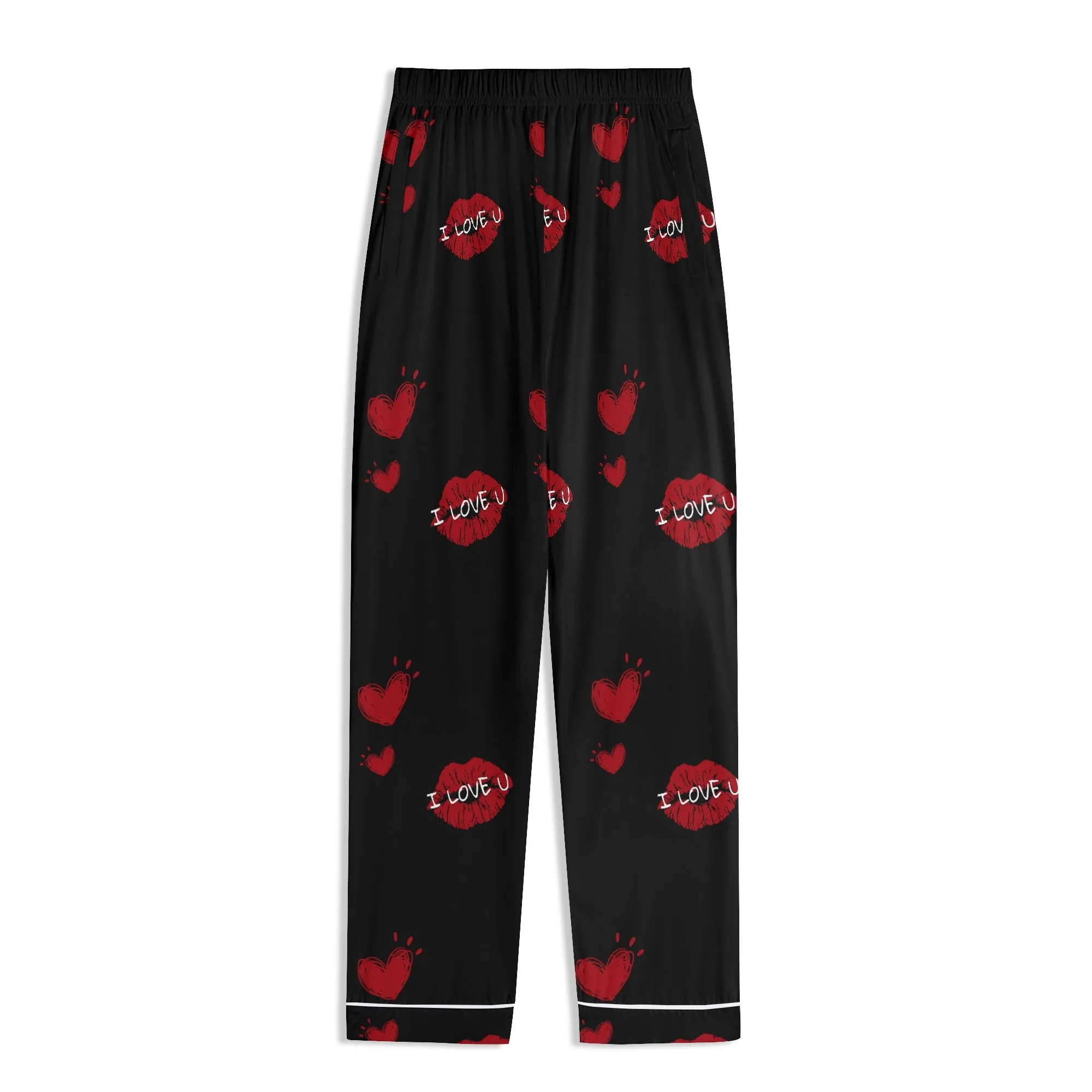 Red Kiss Long Sleeve Pajama Set