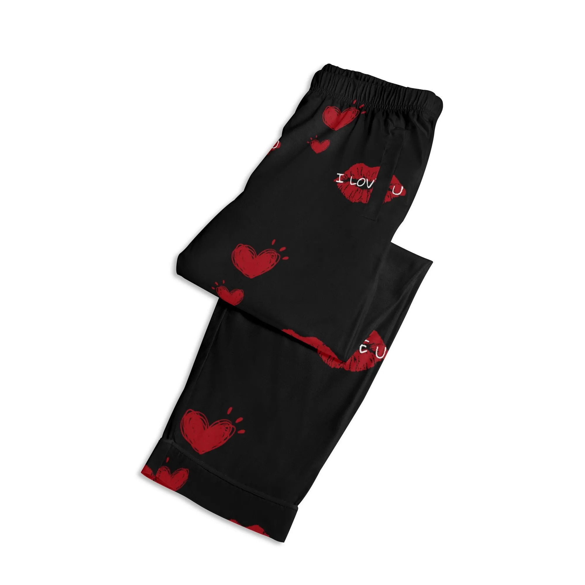 Red Kiss Long Sleeve Pajama Set