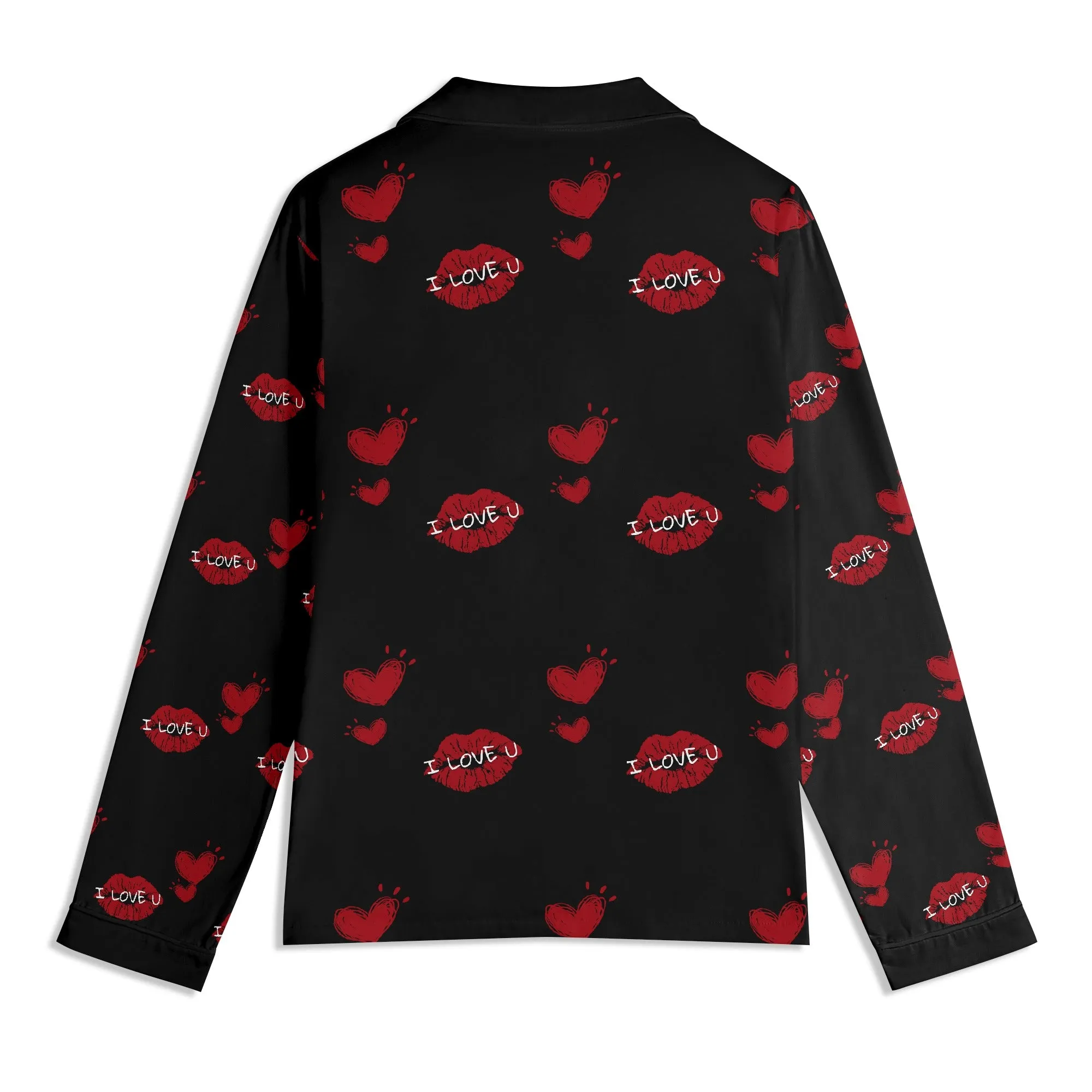Red Kiss Long Sleeve Pajama Set