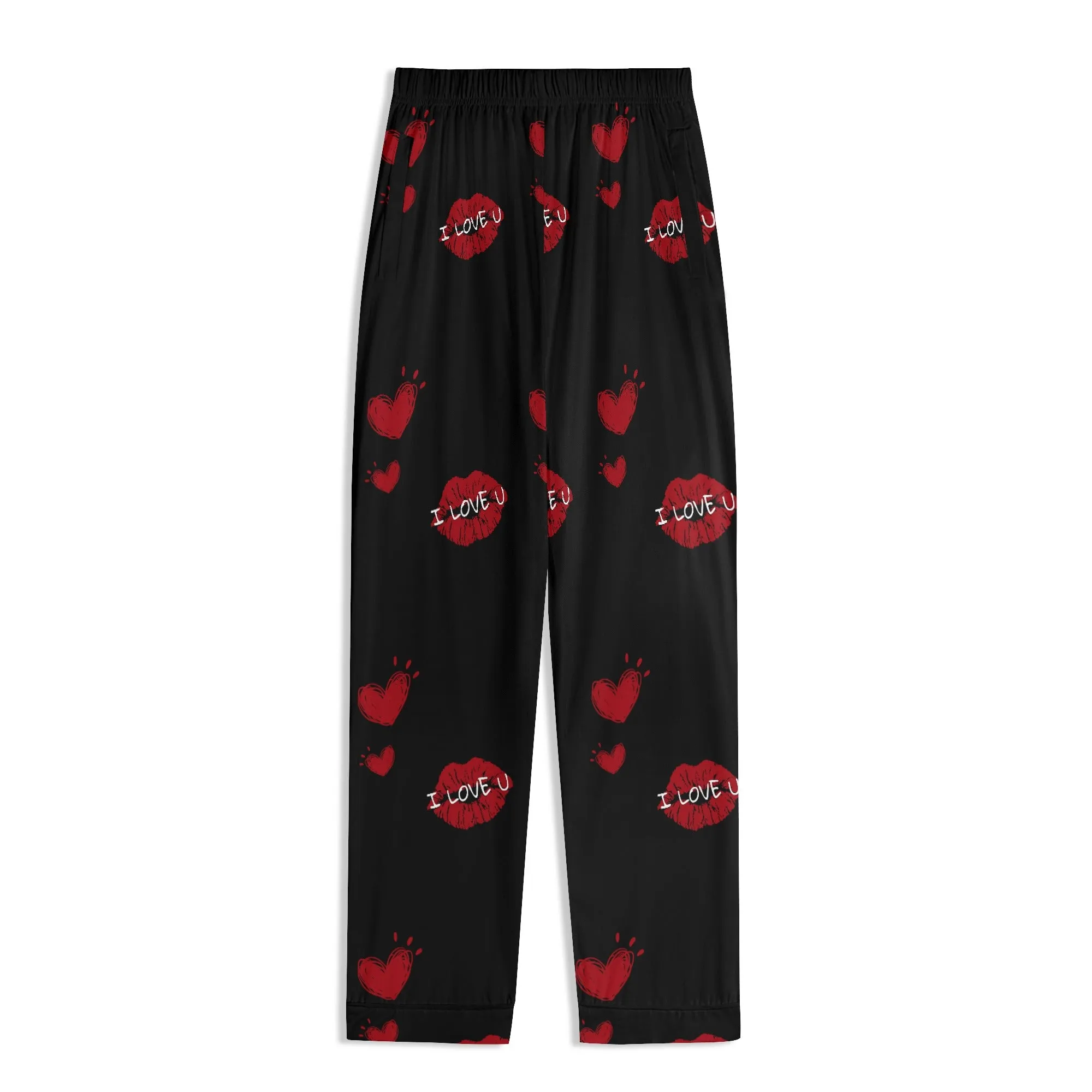 Red Kiss Long Sleeve Pajama Set